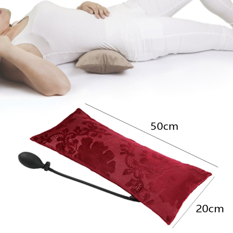 Almohadas de masaje de apoyo lumbar inflables portátiles Tcare - Diseño ortopédico para aliviar el dolor de espalda - Almohada de apoyo lumbar unisex