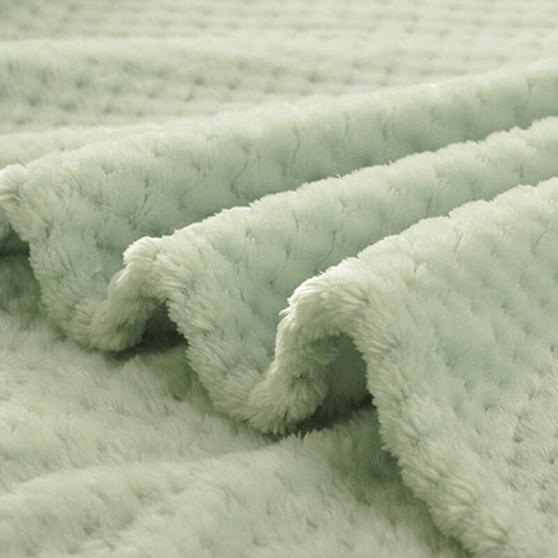 Plush Plaid Blanket Solid Color Blankets For Beds Aircraft Sofa Warm Soft Winter Flannel Fleece Throw Blanket Bedspread Bedsheet