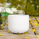 CVNC Crystal Singing Bowl Frosted Quartz Chakra 8 inch C D E F G A B Note for Meditation Sound Healing free Mallet and O-ring
