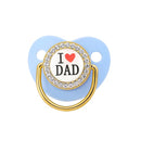 9 Farben Schnuller Babyparty Geschenk Bling Baby Dummy Silikon BPA frei Säuglingsnippel Neugeborene Schnuller für Babys Ich liebe Mama Papa