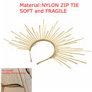 Goddess Halo Crown Sunburst Plastic Gold Met Gala Angel Spike Headpiece Cosplay Accessories