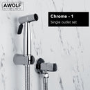 Awolf Rose Gold Hygienic Shower Head Handheld Toilet Bidet Sprayer Set Stainless Steel Shattaf Brass Valve Anal Shower AP2102