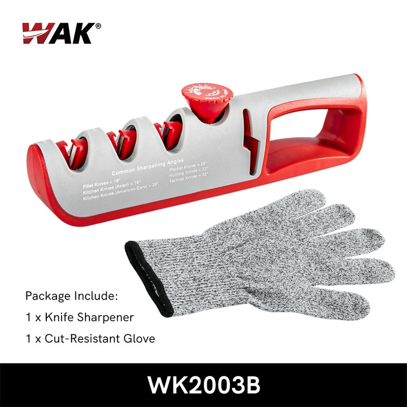 WAK Knife Sharpener 5 in 1 Adjustable Angle Black Red Kitchen Grinding Machine Professional Knife Scissors Sharpening Tools