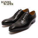 Luxusmarke Herren Oxford Schnürschuhe Schwarz Braun Spitz Zehen Business Hochzeit Echte Lederschuhe für Herren