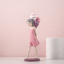 Moderne Mode-Ballon-Mädchen-Figuren, süße rosa Mädchen für Raumdekoration, schickes unverwechselbares Geburtstagsgeschenk für Mädchen, Inneneinrichtung