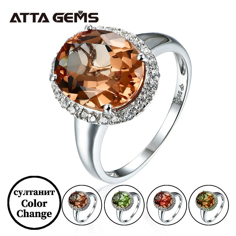Zultanite изменение цвета 925 Sterling Silber Design Fine Jewelry Erstellt Zultanite Color Change Stone Ring für Frauen