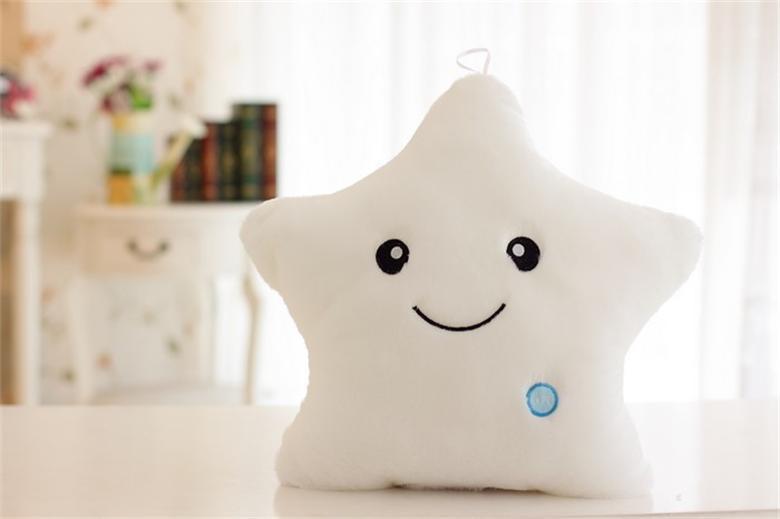 34CM Creative Toy Luminous Pillow Soft Stuffed Plush Glowing Colorful Stars Cushion Led Light Toys Gift For Kids Children Girls