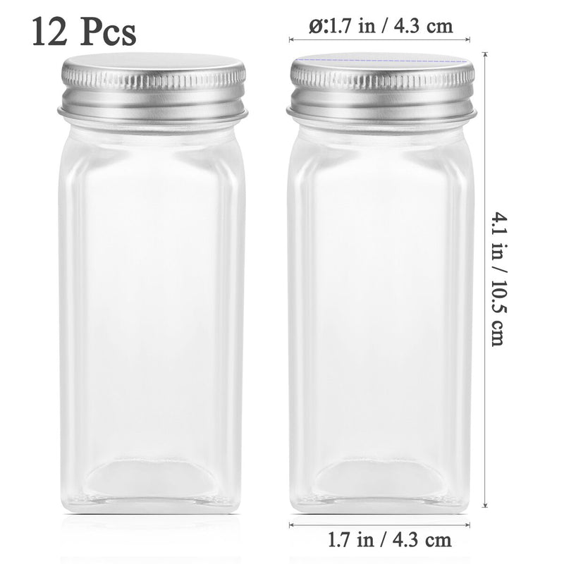 3-12PCS Set Seasoning Jar Square Glass Container Seasoning Bottle Kitchen Outdoor Camping Seasoning Container Glass Sealed Jar