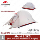 Naturehike Cloud Up Outdoor Campingzelt Ultraleicht 1 2 3 Mann 20D Silica Gel Single Double Persons Zelt Wandern mit gratis Matte