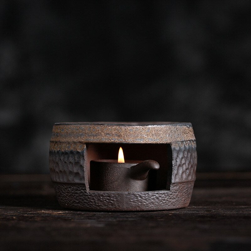 Coarse Pottery Warm Tea Stove Japanese-Style Handmade Vintage Tea Warmer Tea Pot Ceramic Kung Fu Tea Set Warm Tea Set