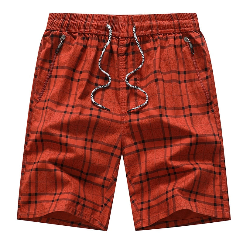Bermudas para hombre caliente 2022 verano cintura elástica para hombre pantalones cortos a cuadros diseño clásico pantalones de algodón Casual playa pantalones cortos talla grande 44