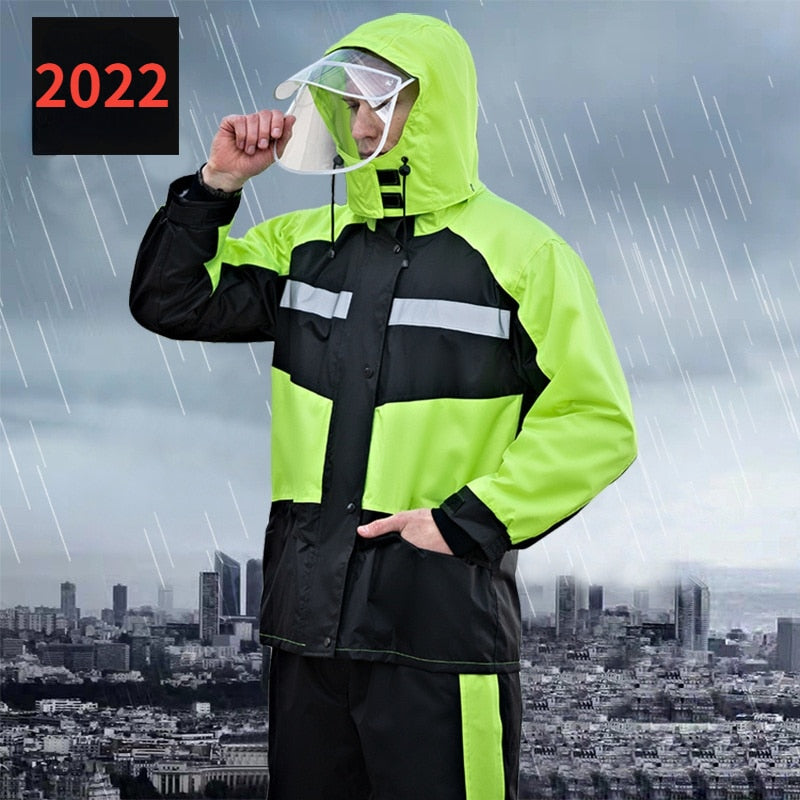 Raincoat Rain Pants Suit Men and Women Adult Motorcycle Riding Protective Clothing Anti-storm Raincoat