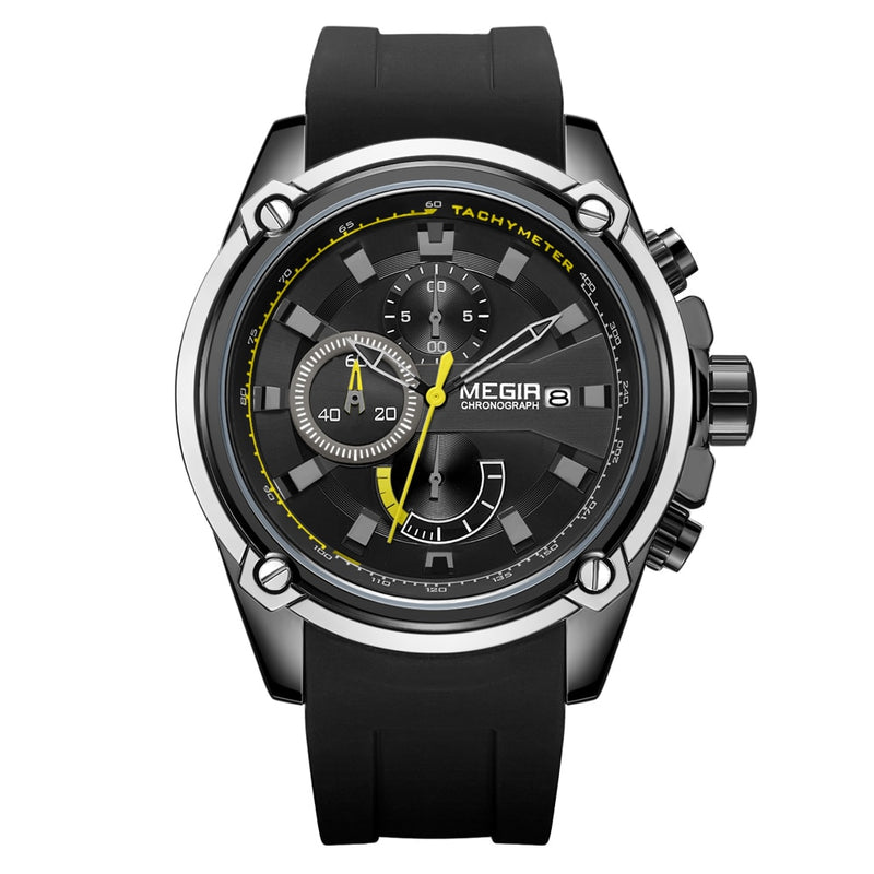 Reloj MEGIR de moda para hombre, cronógrafo de lujo de marca superior, relojes deportivos impermeables para hombre, reloj de pulsera militar con fecha automática de silicona