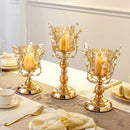 Portavelas dorado, candelabro de Metal, Festival, boda, mesa de comedor, decoración, accesorio de vela, candelabros de escritorio, decoración del hogar
