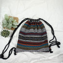 2022 Women Fabric Backpack Female Gypsy Bohemian Boho Chic Aztec Ibiza Tribal Ethnic Cottage Soft Brown Drawstring Rucksack Bags