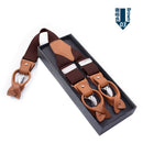 Genuine Leather Men's Suspenders  3/6 Clips Braces Suspensor Adjustable Belt Strap Bretelles Vintage Male Garter For Shirt