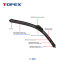 T-420 Universal U-hook Frame-less Wiper Blade