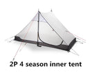 3F UL GEAR Lanshan 2 Rodless Tent 2 Person Professional 15D Silnylon Tent Outdoor Ultralight Camping Tent 3 4 Season tent