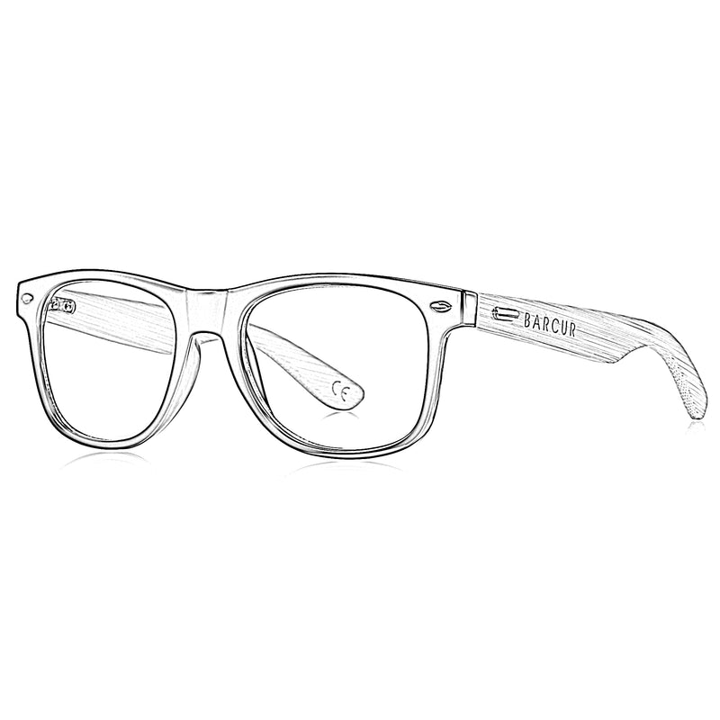 BARCUR Classic Bamboo Sunglasses Wood Transparent Plastic Frame Women Men Polarized Sun Glasses With Box Free