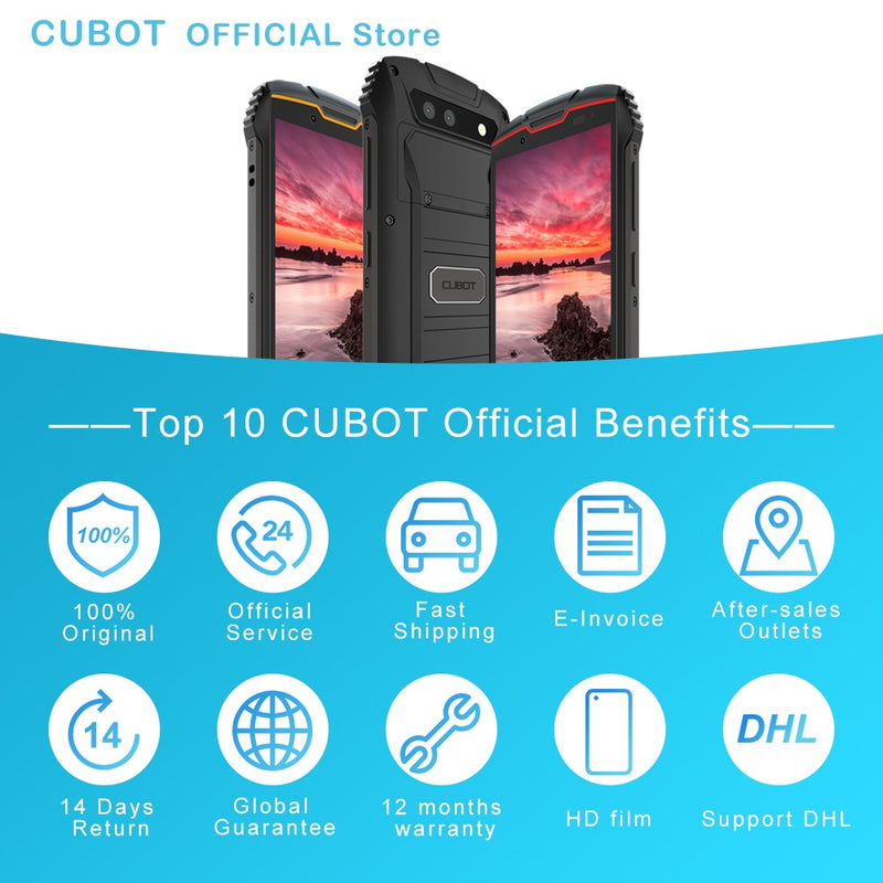 Cubot KingKong MINI2 Rugged Phone 4&quot; QHD+ Screen Waterproof 4G LTE Dual-SIM Android 10 3GB+32GB 13MP Camera MINI Phone Face ID