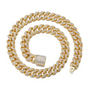 Necklace +Watch+Bracelet Hip Hop Miami Curb Cuban Chain Gold Color Iced Out Paved Rhinestones CZ Bling Rapper For Men Jewelry