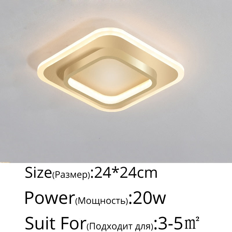 Luces de techo LED modernas Iluminación cuadrada redonda para dormitorio Cocina Pasillo Pasillo Lámparas de interior Accesorios Lustres Lampadari Dero