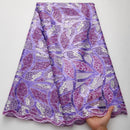 Kalume White African Tulle Lace Fabric Sequin 5 Yards 2021 Nigerian Mesh Lace Fabrics High Quality For Sew Wedding Cloth F1999