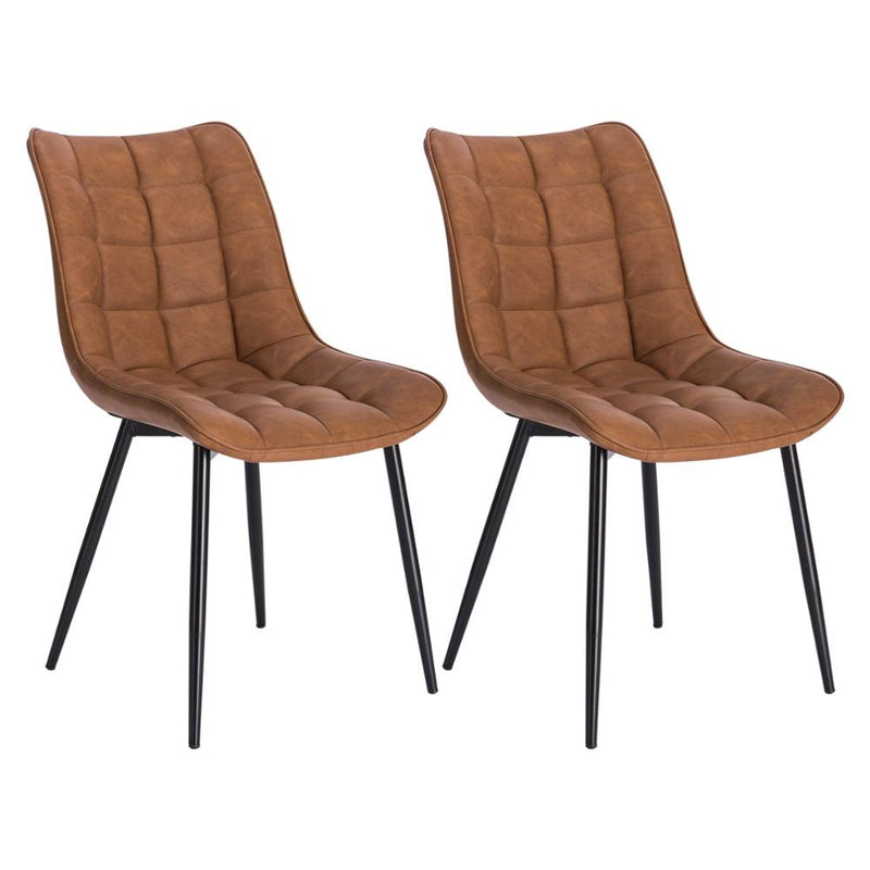 WOLTU 2 unids/set sillas de comedor de piel sintética/tela/terciopelo/lino silla de cocina asiento tapizado estable patas de Metal muebles de cocina