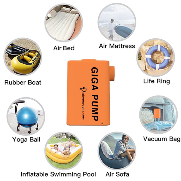 GIGA Pump Portable Mini Electric Inflator USB Charging Multifunctional Outdoor Camping Air Pump for Swimming Pool Air Mattress