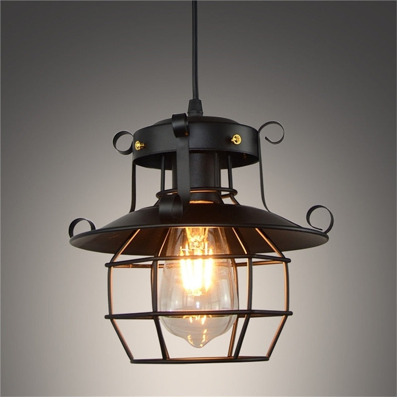 Retro Vintage Industrial Chandelier Lampshade Antique Ceiling Lamp for Home Cafe(Without Bulb)