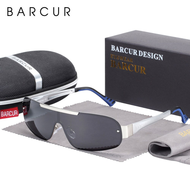 BARCUR Aluminum Magnesium Sunglasses Men Polarized Sun glasses for Men Pilot Sport Eyewear UV400