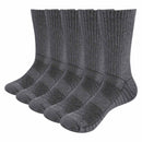 YUEDGE Mens 5 par/pack rendimiento algodón humedad absorbe deportes senderismo entrenamiento cojín tripulación calcetines tamaño 37-46 EU