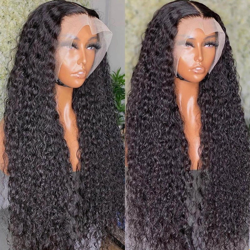 13x4 Curly Human Hair Wig Kinky Curly Lace Front Wigs For Women Transparent Lace Frontal Human Hair Wigs Deep Wave Frontal Wig