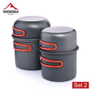 Widesea, utensilios de cocina para acampar, juego de cocina al aire libre, vajilla, cocina turística, olla para acampar, cocina de intercambio de calor, equipo de utensilios de viaje
