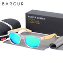 BARCUR Classic Bamboo Sunglasses Wood Transparent Plastic Frame Women Men Polarized Sun Glasses With Box Free