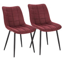 WOLTU 2PCs/set Dining Chairs Faux Leather/Fabric/Velvet/Linen Kitchen Chair Upholstered Seat Stable Metal Legs Kitchen Furniture