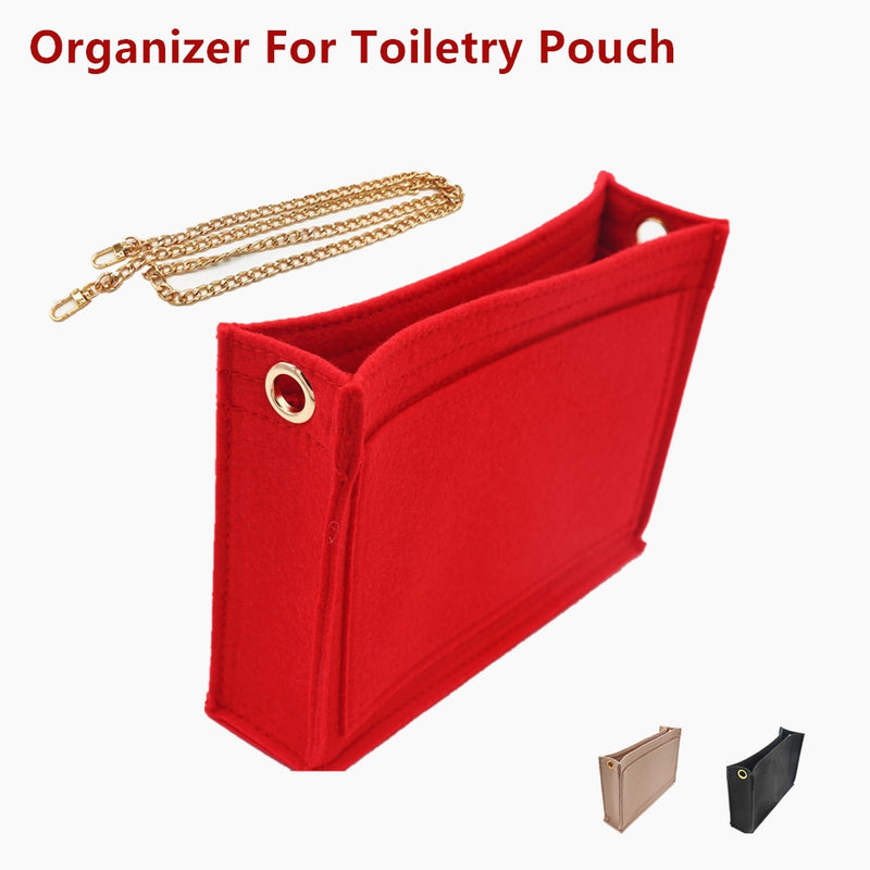Change toiletry pouch 19 26  bag purse insert Organizer Makeup Handbag travel organizer Inner Purse Cosmetic bag base shaper