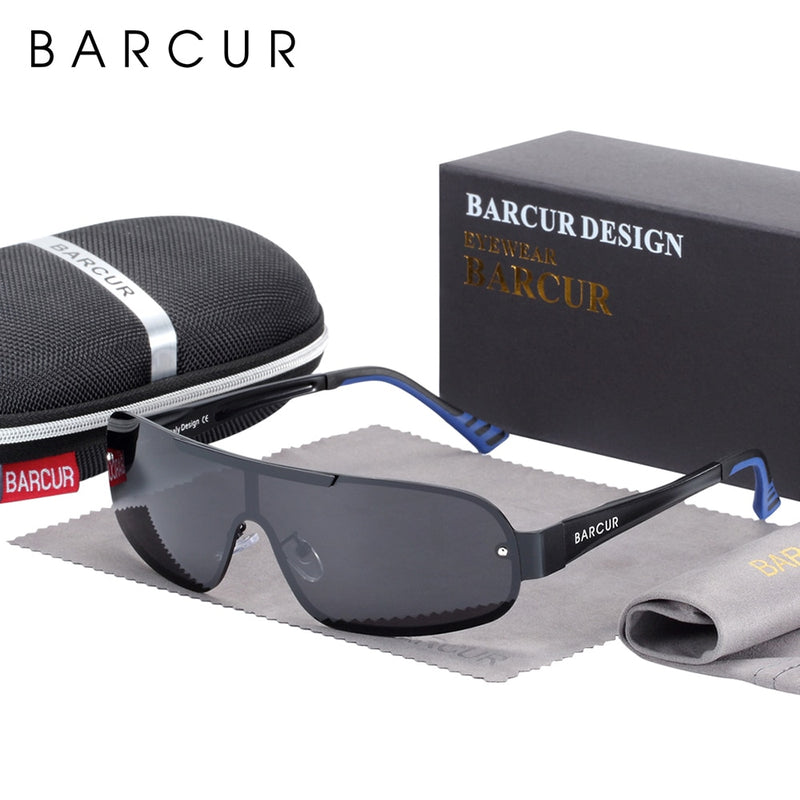 BARCUR Aluminum Magnesium Sunglasses Men Polarized Sun glasses for Men Pilot Sport Eyewear UV400