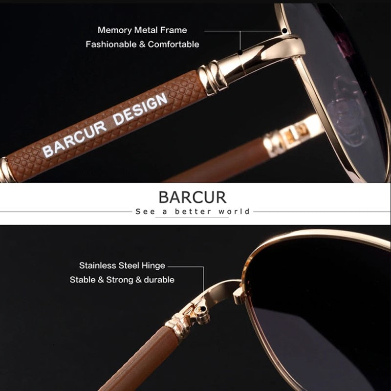 BARCUR Original Herren Sonnenbrille Polarisierte Anti Blaulichtschutz Herren Sonnenbrille Damen Pilot UV400 Brillen