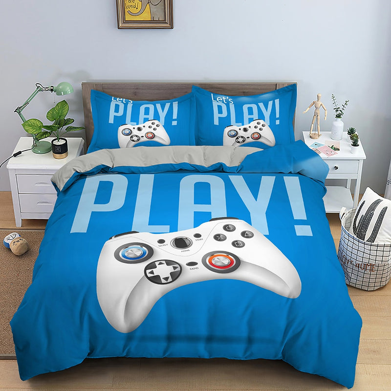 Video Game Bed Sets for Boys Gamer Comforter Gaming Themed Bedroom Decor Game Bedding Set Home Textile