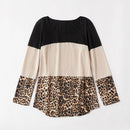PatPat Hot Sale Spring and Autumn Stylish Leopard Color Matching Long Sleeve Shirts for Mom and Me Family Look Tops