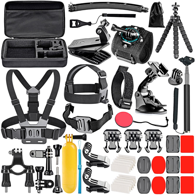 Kit de accesorios para cámara de acción Neewer para GoPro Hero 8 Max 7 6 5 4 Black GoPro 2018 Session Fusion DJI AKASO APEMAN Campark SJCAM