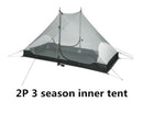 3F UL GEAR Lanshan 2 Rodless Tent 2 Person Professional 15D Silnylon Tent Outdoor Ultralight Camping Tent 3 4 Season tent