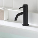 EZANDA Brass Single Handle Bathroom Faucet with Pop-up Sink Drain Assembly & Faucet Supply Lines, Matte Black