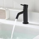EZANDA Brass Single Handle Bathroom Faucet with Pop-up Sink Drain Assembly & Faucet Supply Lines, Matte Black