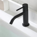 EZANDA Brass Single Handle Bathroom Faucet with Pop-up Sink Drain Assembly & Faucet Supply Lines, Matte Black