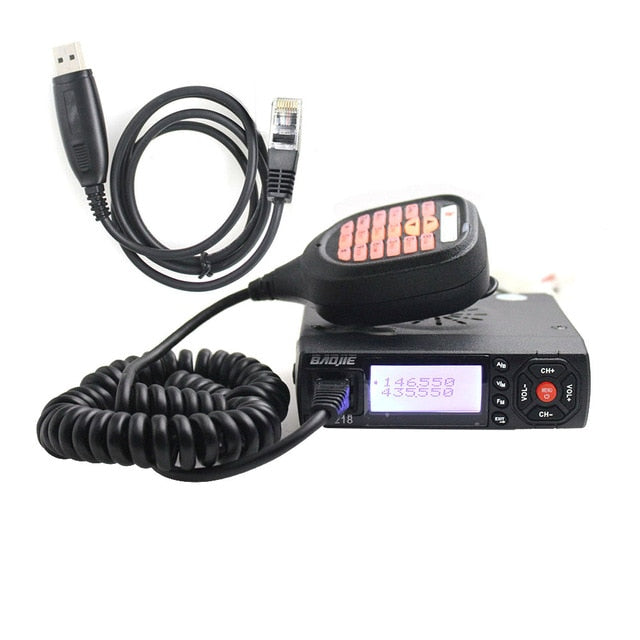 Baojie BJ-218 Mini Radio móvil Radio de coche Transceptor FM 25W VHF UHF BJ218 Vericle Car Ham Radio Dual Band Walkie Talkie