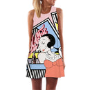 ECOBROS 2020 New Women Summer Dress casual sleeveless Loose floral print mini dresses plus size woman clothing dress vestidos