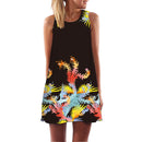 ECOBROS 2020 New Women Summer Dress casual sleeveless Loose floral print mini dresses plus size woman clothing dress vestidos