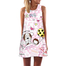 ECOBROS 2020 New Women Summer Dress casual sleeveless Loose floral print mini dresses plus size woman clothing dress vestidos